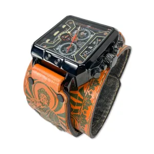 BUDDHA BLOOM XIII-MENS HAND MADE-FULL GRAIN LEATHER-WATCH