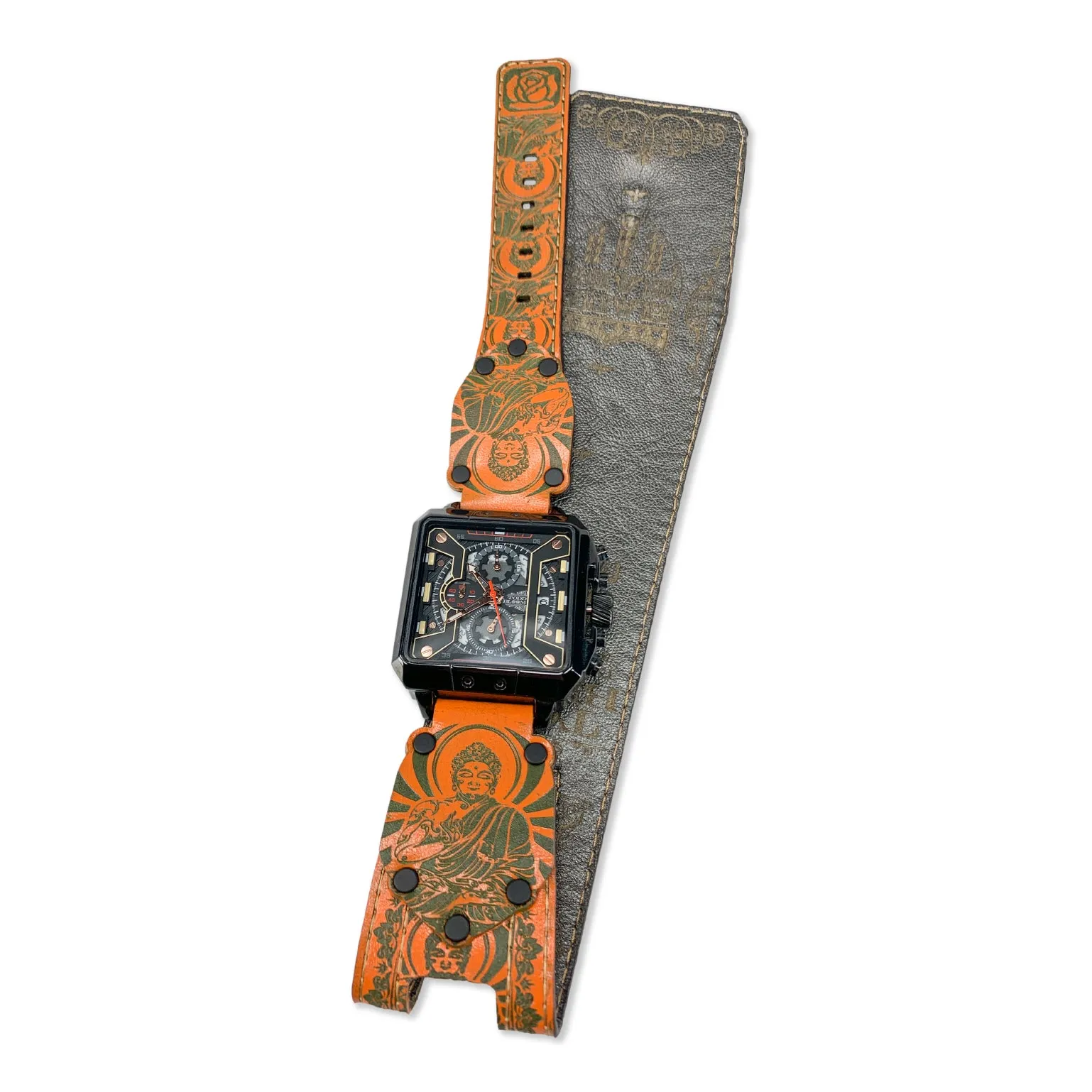 BUDDHA BLOOM XIII-MENS HAND MADE-FULL GRAIN LEATHER-WATCH
