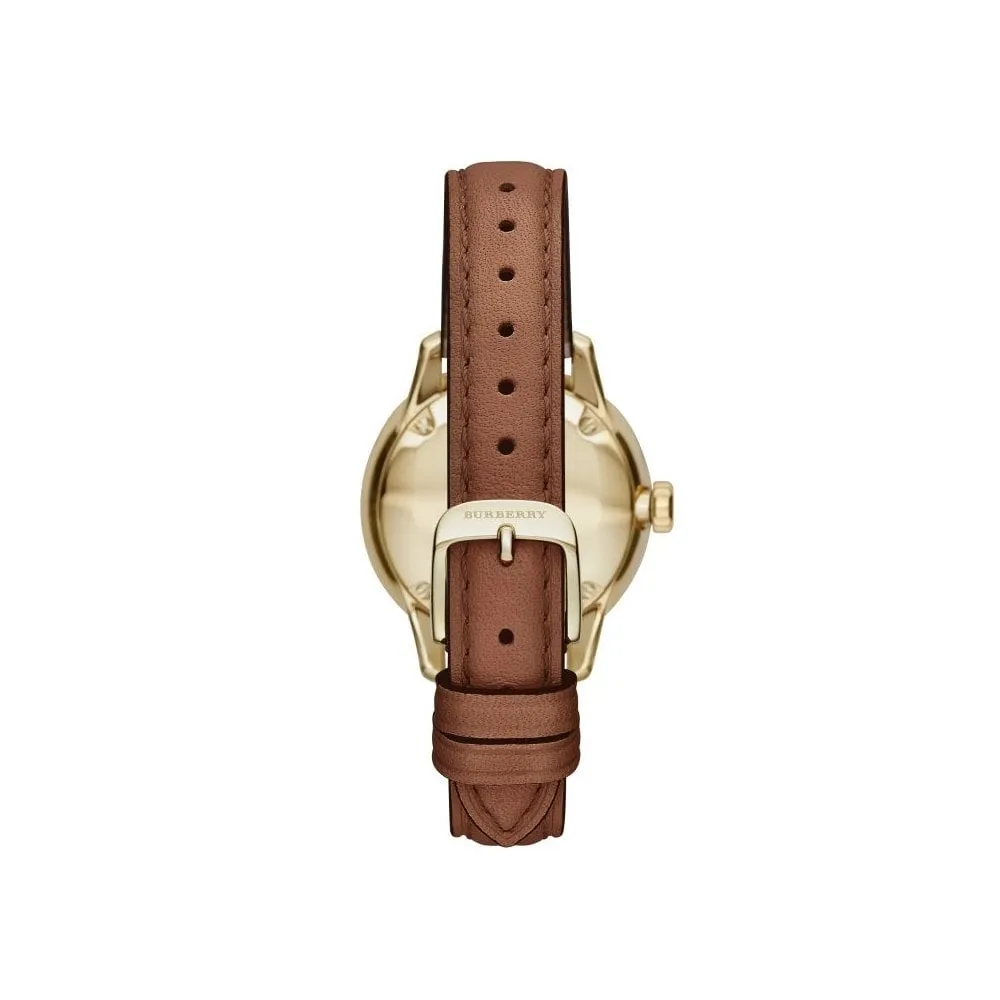 Burberry Champagne Dial Brown Leather Strap Women's Watch BU10101