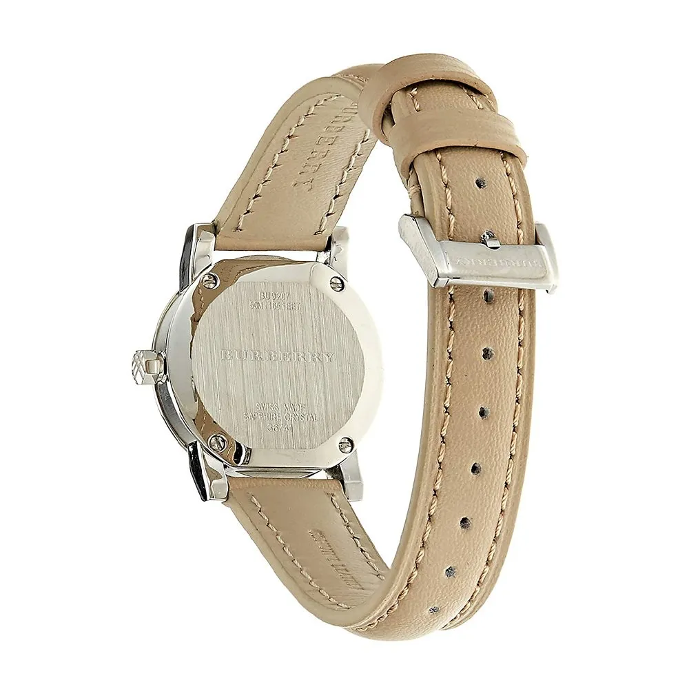 Burberry The City Beige Leather Strap Quartz Women's Watch BU9207