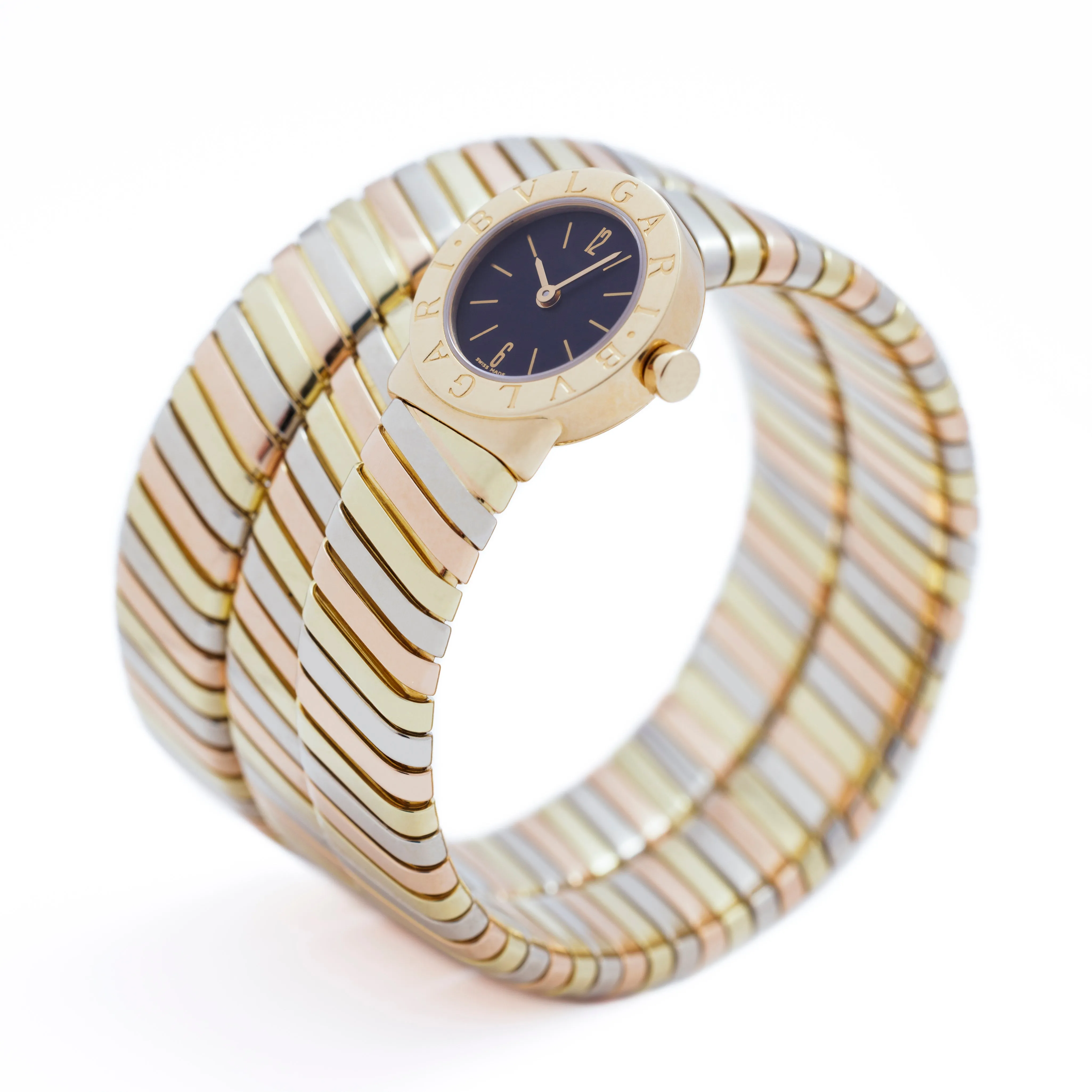 BVLGARI BULGARI 18K TRI-COLOR TUBOGAS WRAP WATCH BB191T