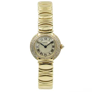 Cartier Colisee 0274 Diamond Bezel 18K Yellow Gold 26mm Ladies Watch