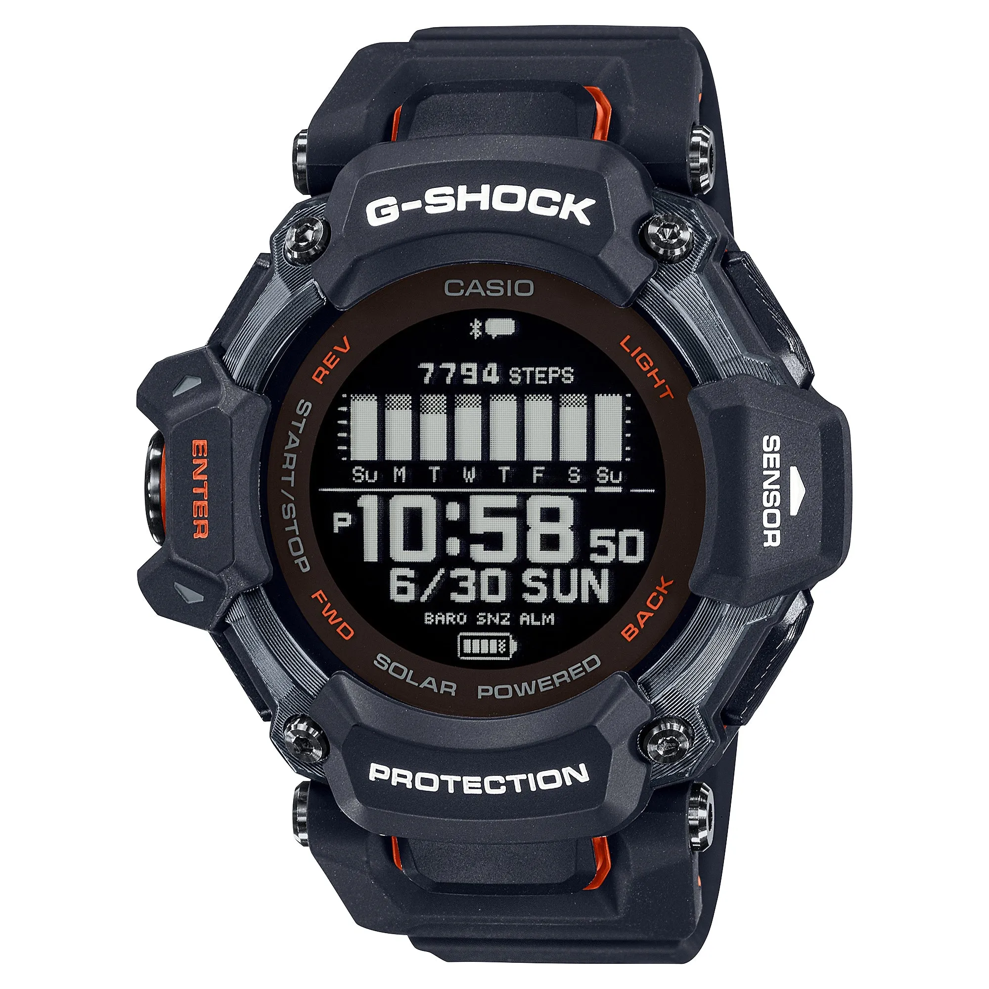 Casio G-Shock GBD-H2000 Lineup G-SQUAD Bluetooth¶¸ Tough Solar Multi-Sport Series Black Resin Band Watch GBDH2000-1A GBD-H2000-1A