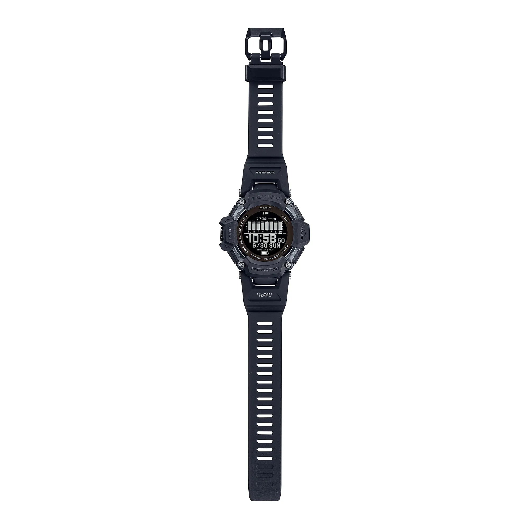 Casio G-Shock GBD-H2000 Lineup G-SQUAD Bluetooth© Tough Solar Multi-Sport Series Black Resin Band Watch GBDH2000-1B GBD-H2000-1B