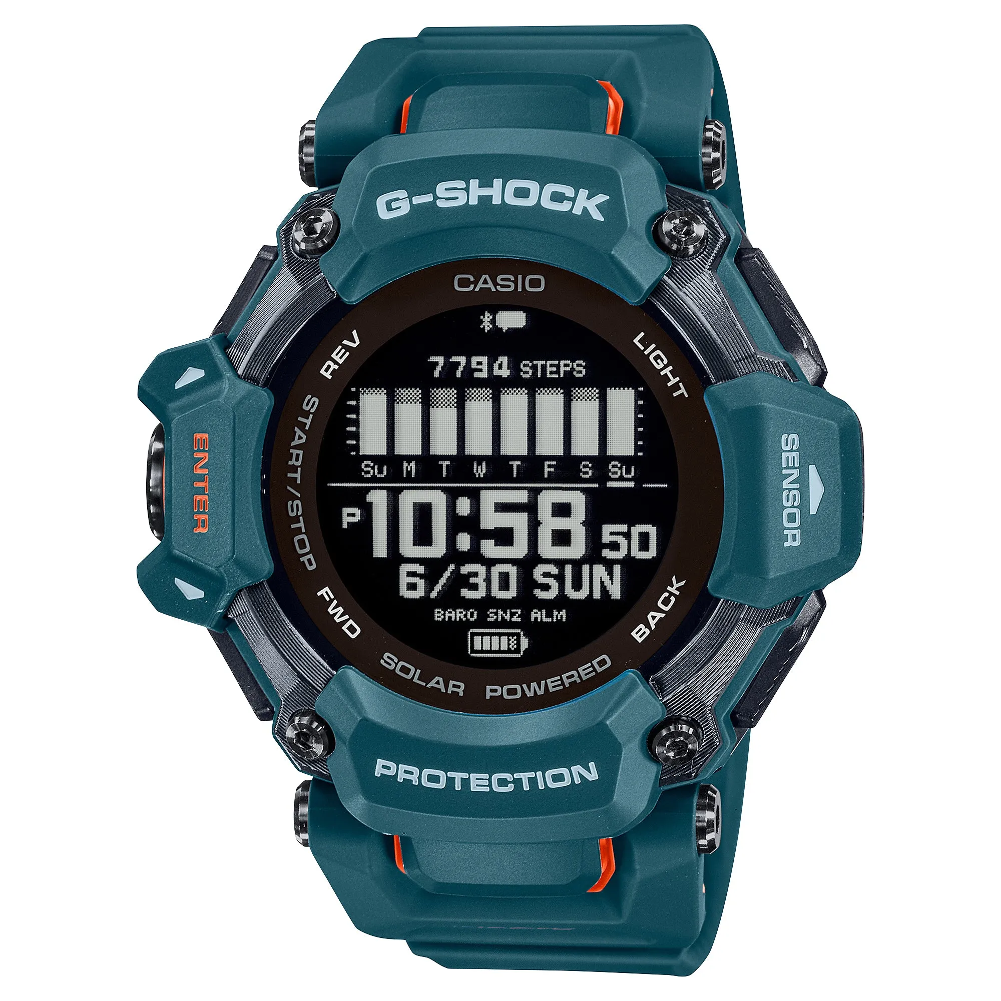Casio G-Shock GBD-H2000 Lineup G-SQUAD Bluetooth¶¸ Tough Solar Multi-Sport Series Blue Resin Band Watch GBDH2000-2D GBD-H2000-2D GBD-H2000-2