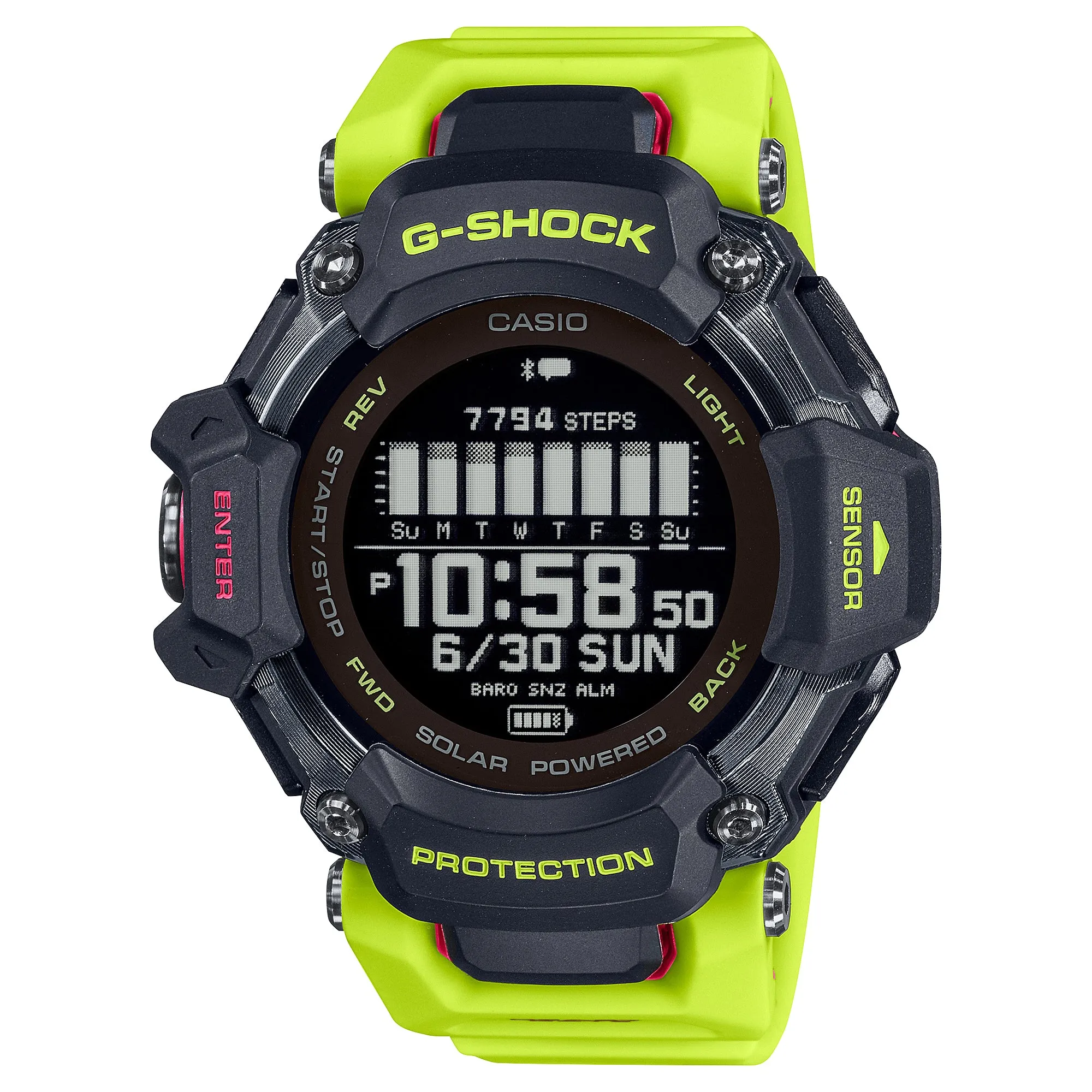 Casio G-Shock GBD-H2000 Lineup G-SQUAD Bluetooth¶¸ Tough Solar Multi-Sport Series Yellow Resin Band Watch GBDH2000-1A9 GBD-H2000-1A9