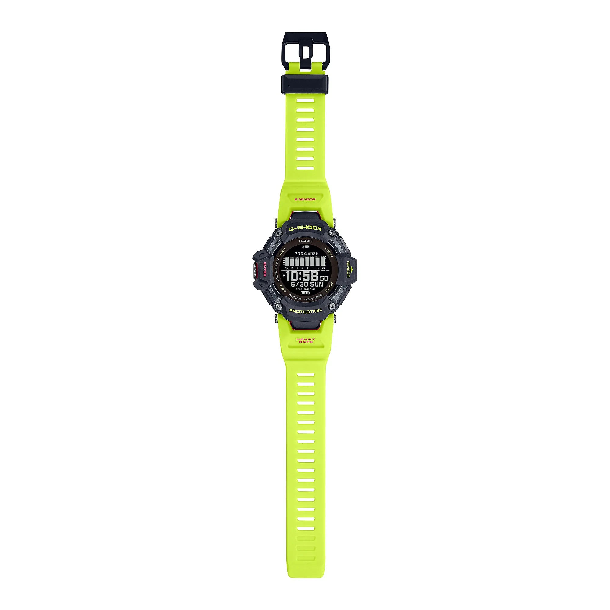 Casio G-Shock GBD-H2000 Lineup G-SQUAD Bluetooth¶¸ Tough Solar Multi-Sport Series Yellow Resin Band Watch GBDH2000-1A9 GBD-H2000-1A9