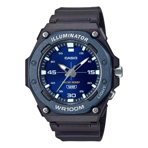 Casio Illuminator Black Resin Strap Blue Dial Quartz Watch for Gents - MW-620H-2AVDF