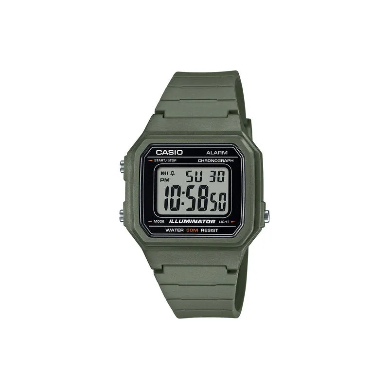 Casio Men Digital Sport Watch W-217H-3AV Green Resin Strap