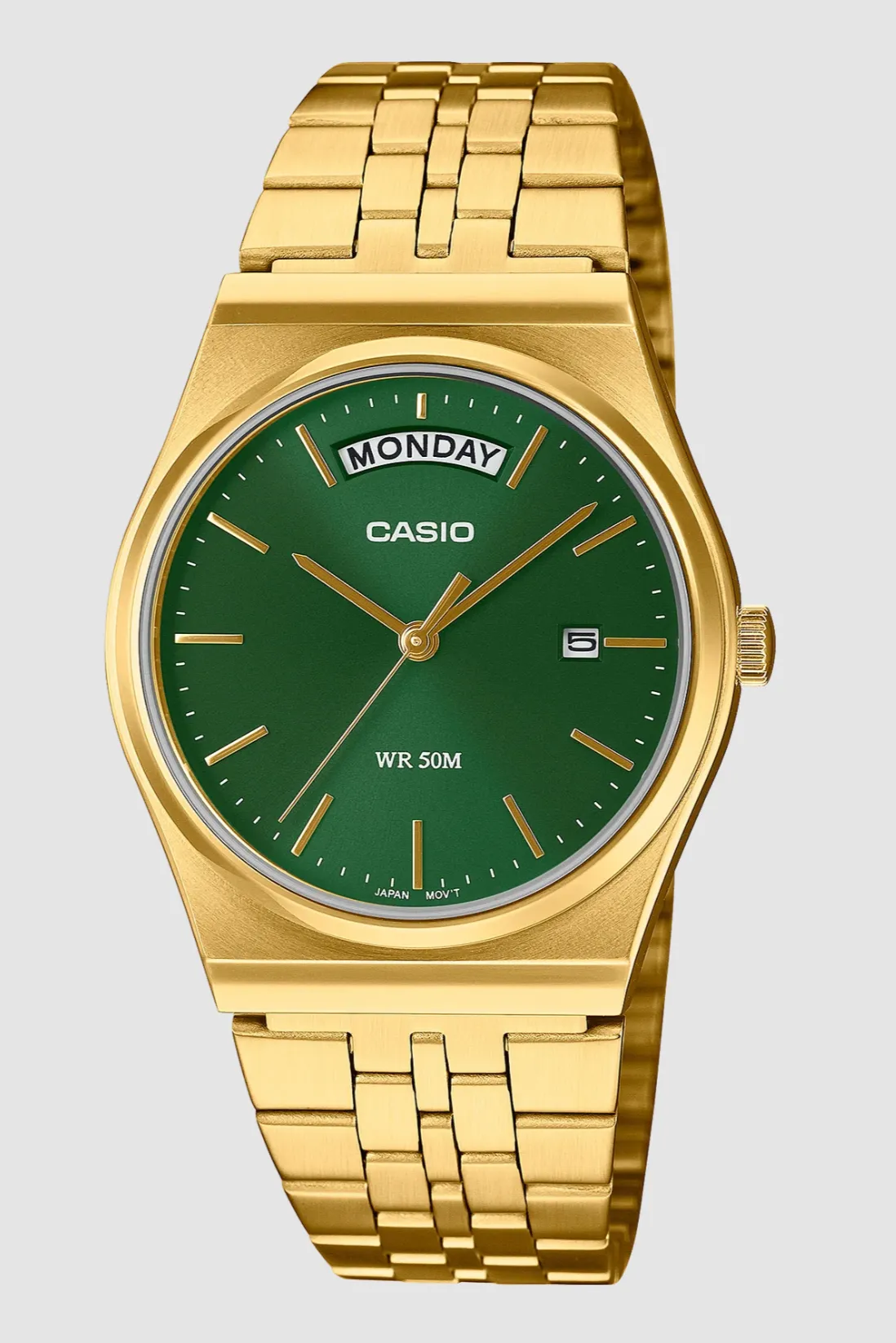 CASIO VINTAGE MTPB146G-3A WATCH - GOLD/GREEN