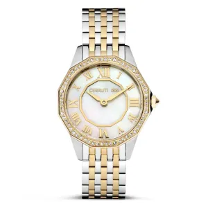 Cerruti 1881 Jesina Ladies White MOP Dial Stainless Steel Silver Gold Watch