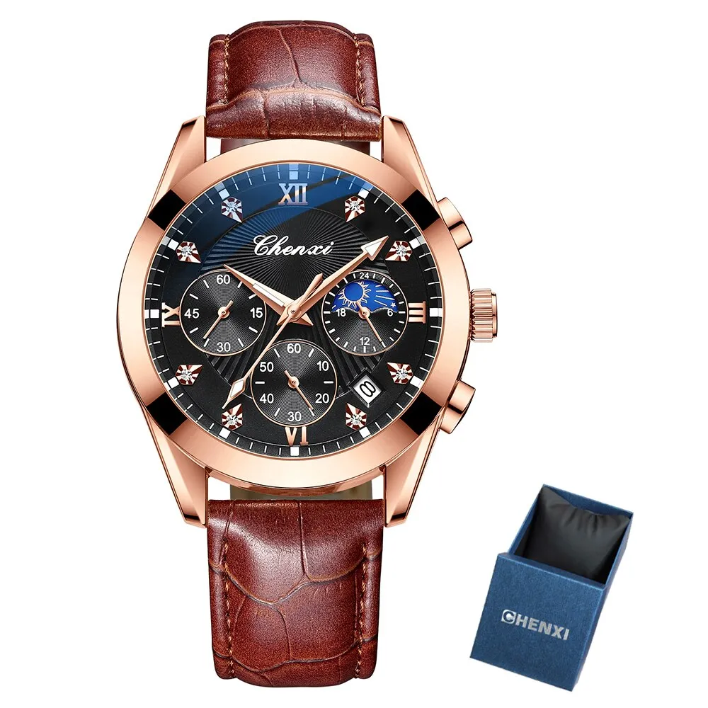 CHENXI Fashion Men Watches Sport Waterproof Luminous Chronograph Military Clock Luxury Brand Date Mens Quartz Wristwatches