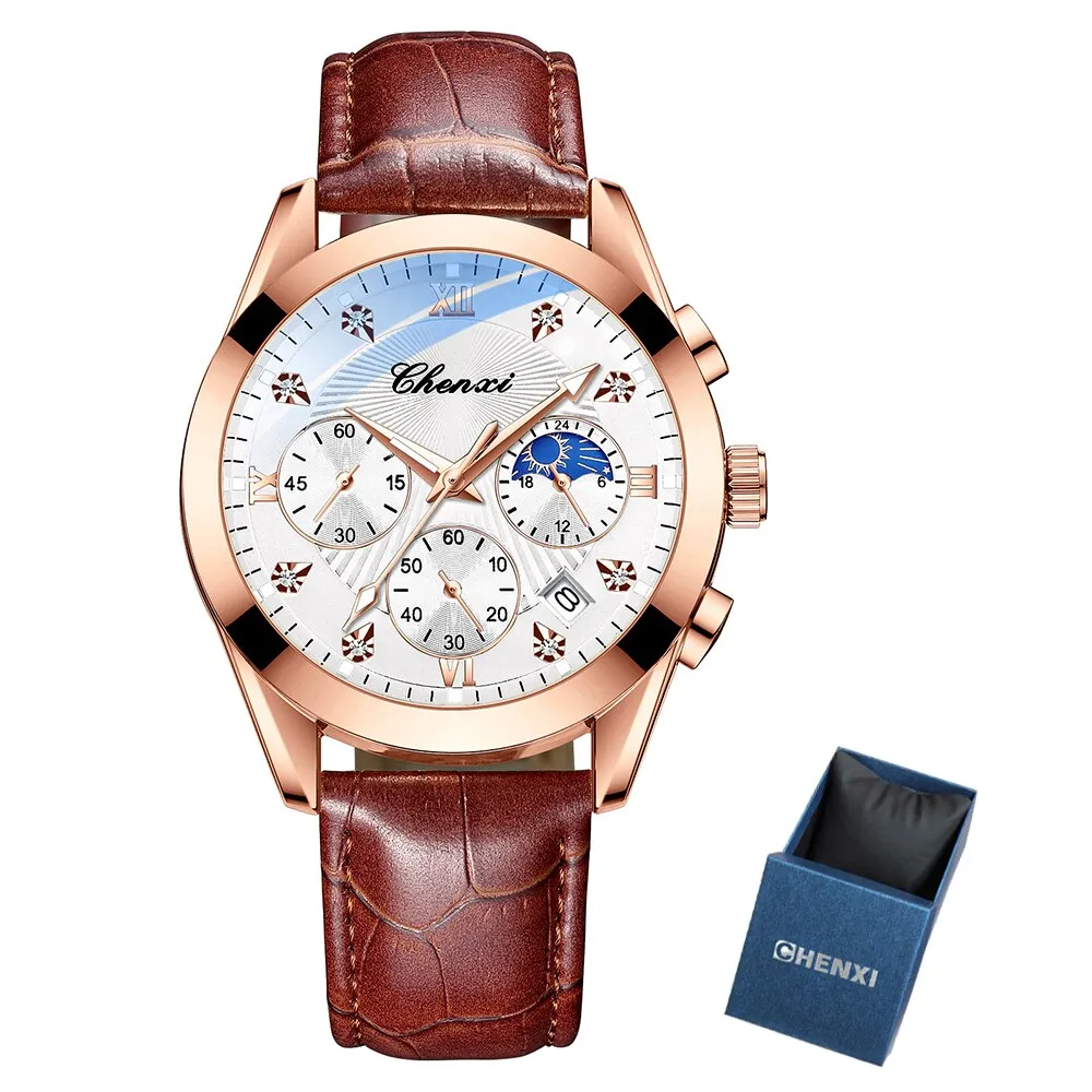 CHENXI Fashion Men Watches Sport Waterproof Luminous Chronograph Military Clock Luxury Brand Date Mens Quartz Wristwatches