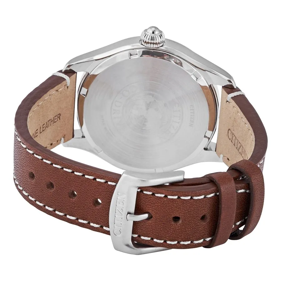 Citizen Chandler Eco-Drive Green Dial Dark Brown Leather Men's Watch BM6838-09X