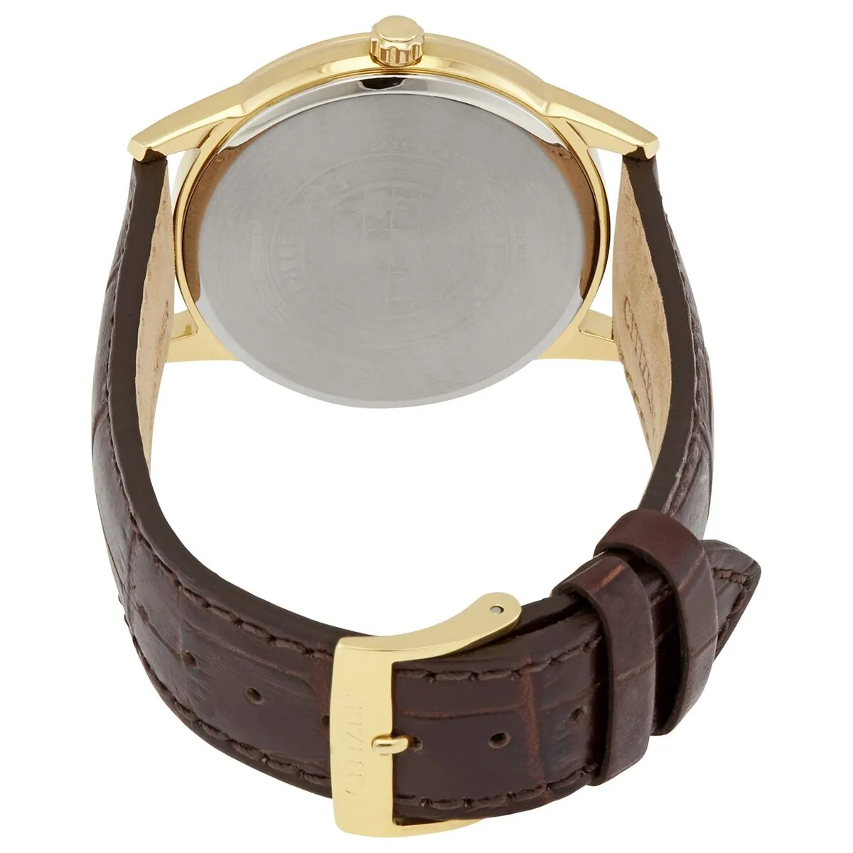 Citizen Quartz Silver Dial Brown Leather Men's Watch AW1233-01A