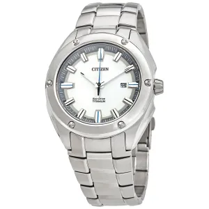 Citizen Titanium Eco-Drive White Dial Men's Watch BM7130-58A