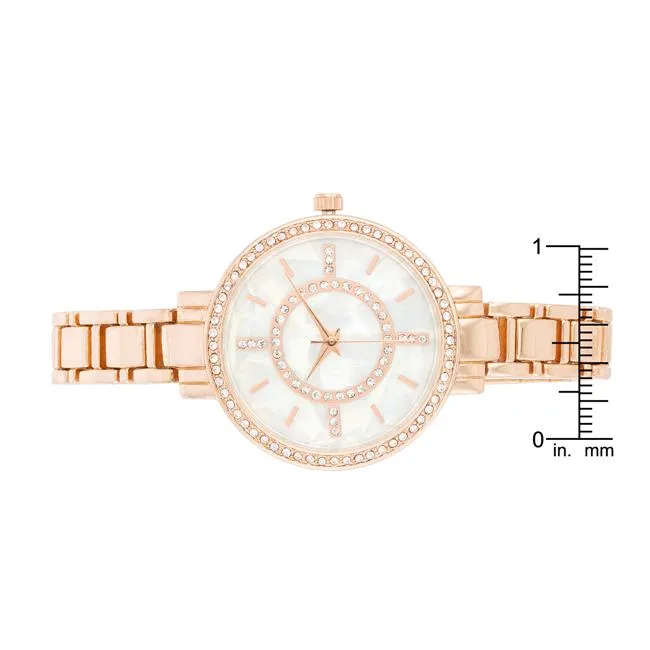 Classic Metal Watch With Crystals