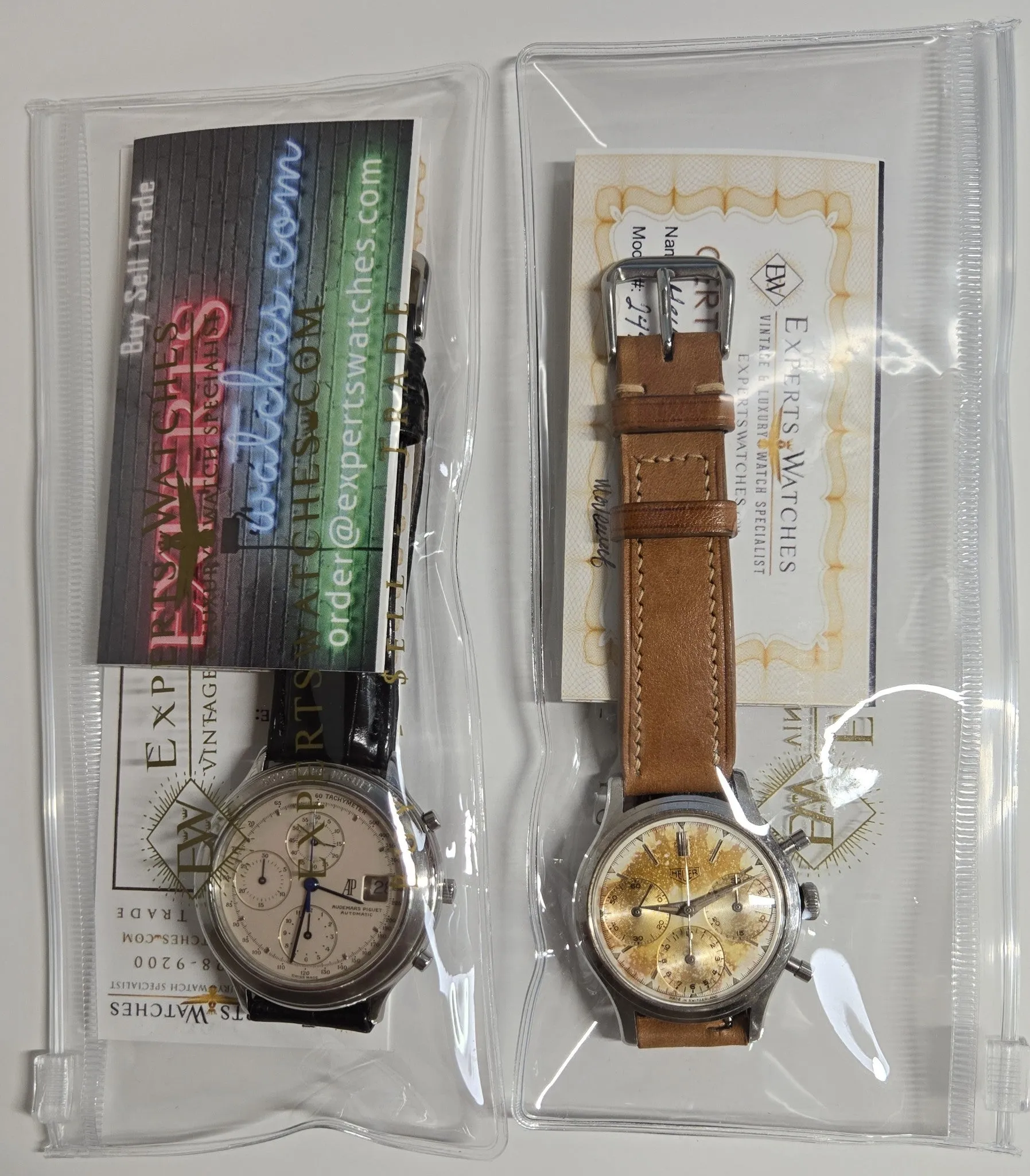 Clear Zipper Watch Pouch Case - Thick PVC - Experts Watches Logo