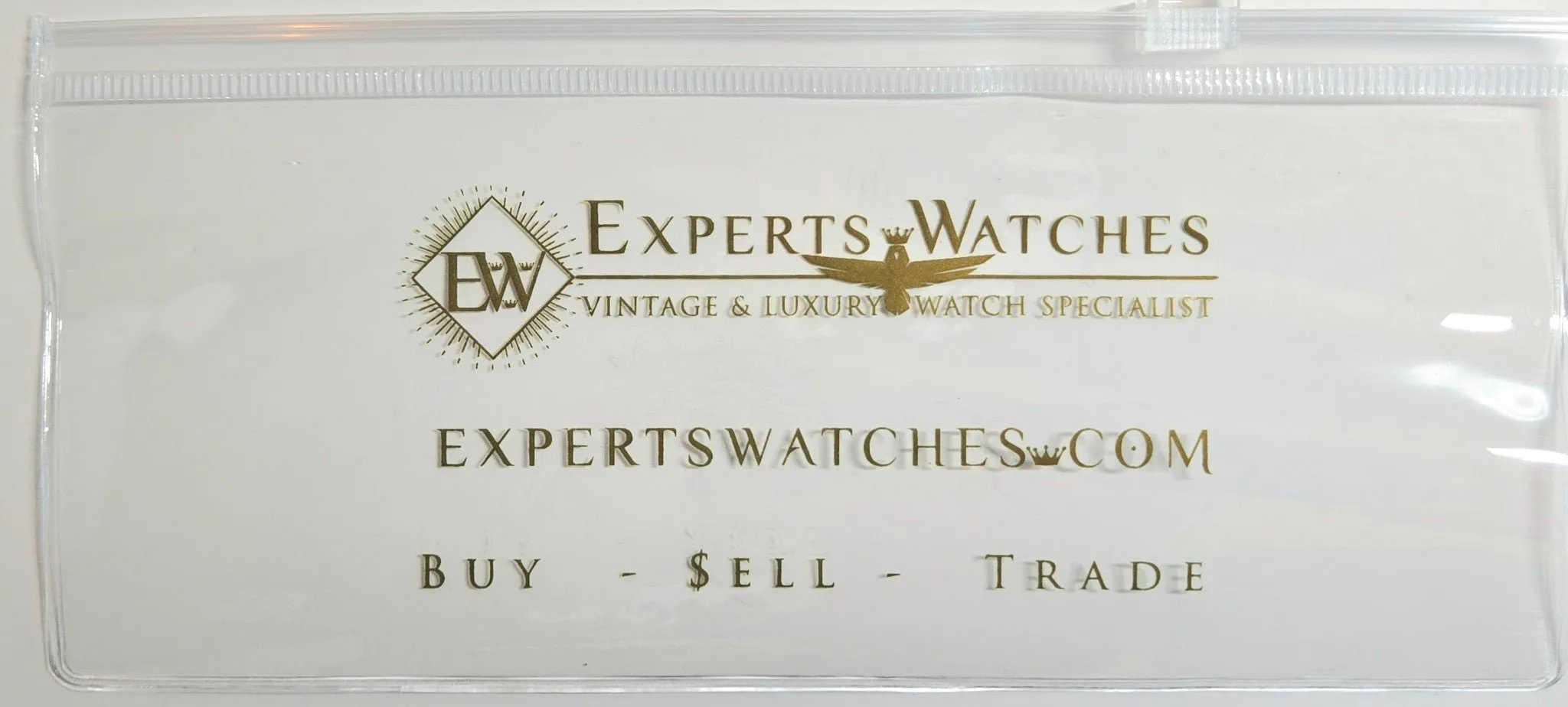Clear Zipper Watch Pouch Case - Thick PVC - Experts Watches Logo