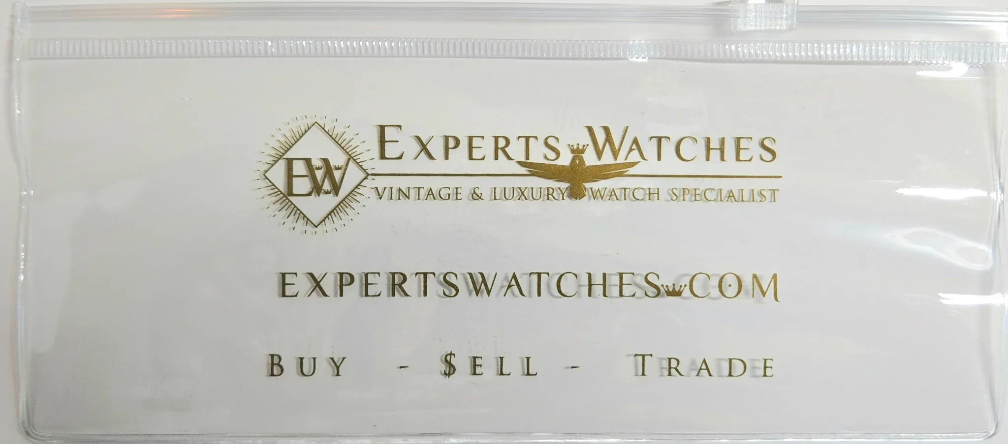 Clear Zipper Watch Pouch Case - Thick PVC - Experts Watches Logo