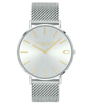 Coach Charles Stainless Steel Silver Mesh Men's Watch 14602439