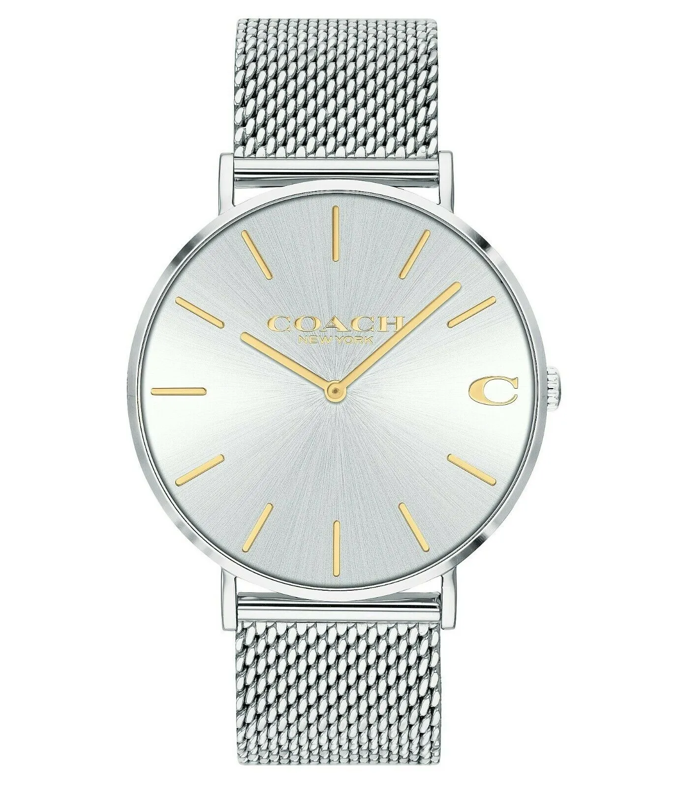 Coach Charles Stainless Steel Silver Mesh Men's Watch 14602439