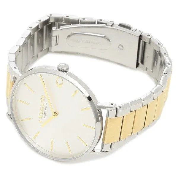 Coach Charles Two-tone Stainless Steel Silver Dial Quartz Watch for Gents - 14602432