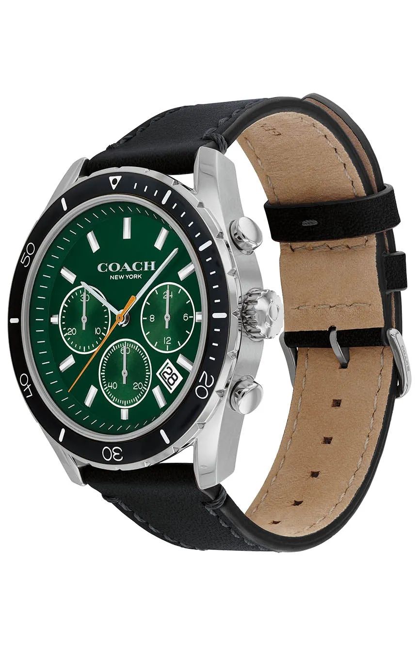 Coach Preston Green Dial Black Strap Men's Watch 14602512