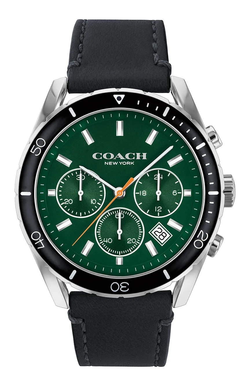 Coach Preston Green Dial Black Strap Men's Watch 14602512