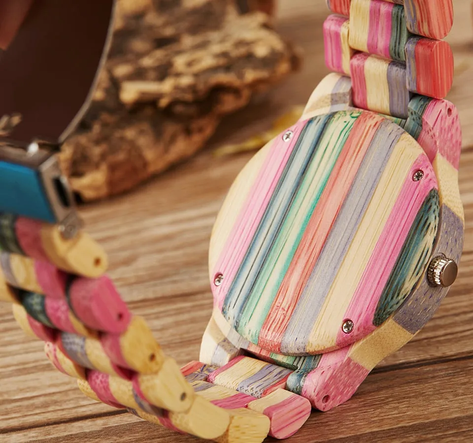 Colorful Printing Wooden Couple  Watches