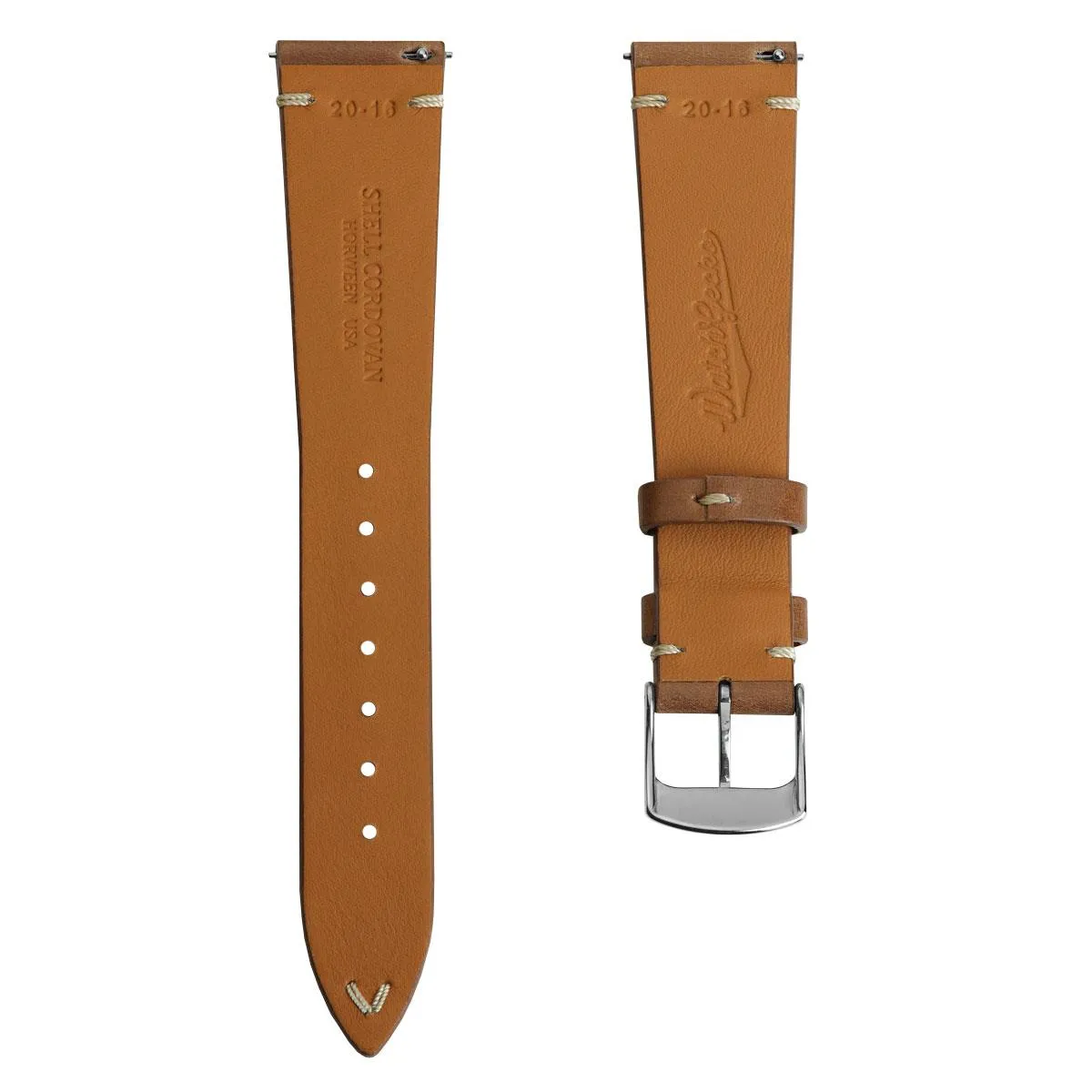 Cromford Horween Shell Cordovan Leather Watch Strap - Light Brown