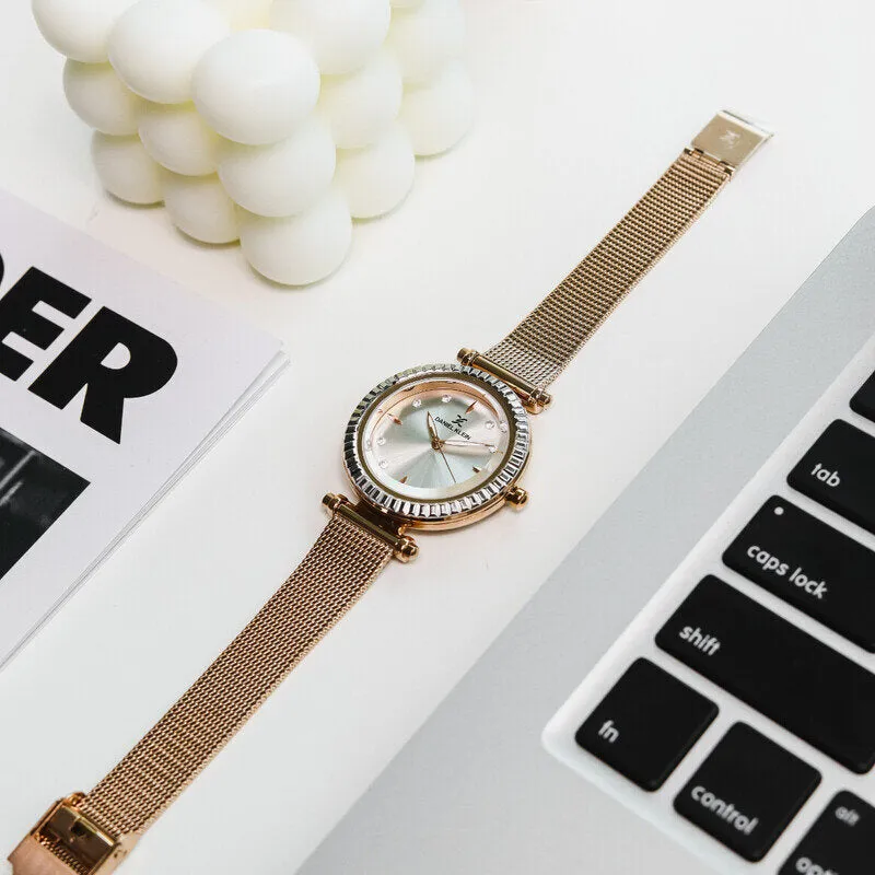 Daniel Klein Premium Women's Analog Watch DK.1.13185-3 Rose Gold Mesh Strap Watch | Watch for Ladies