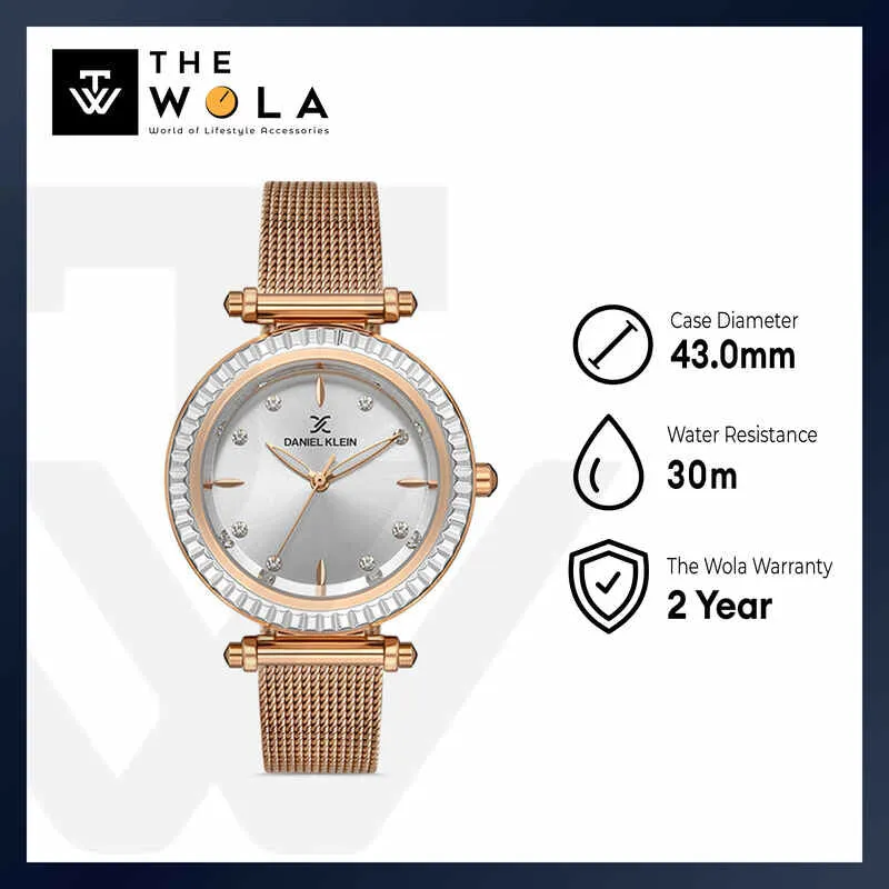 Daniel Klein Premium Women's Analog Watch DK.1.13185-3 Rose Gold Mesh Strap Watch | Watch for Ladies