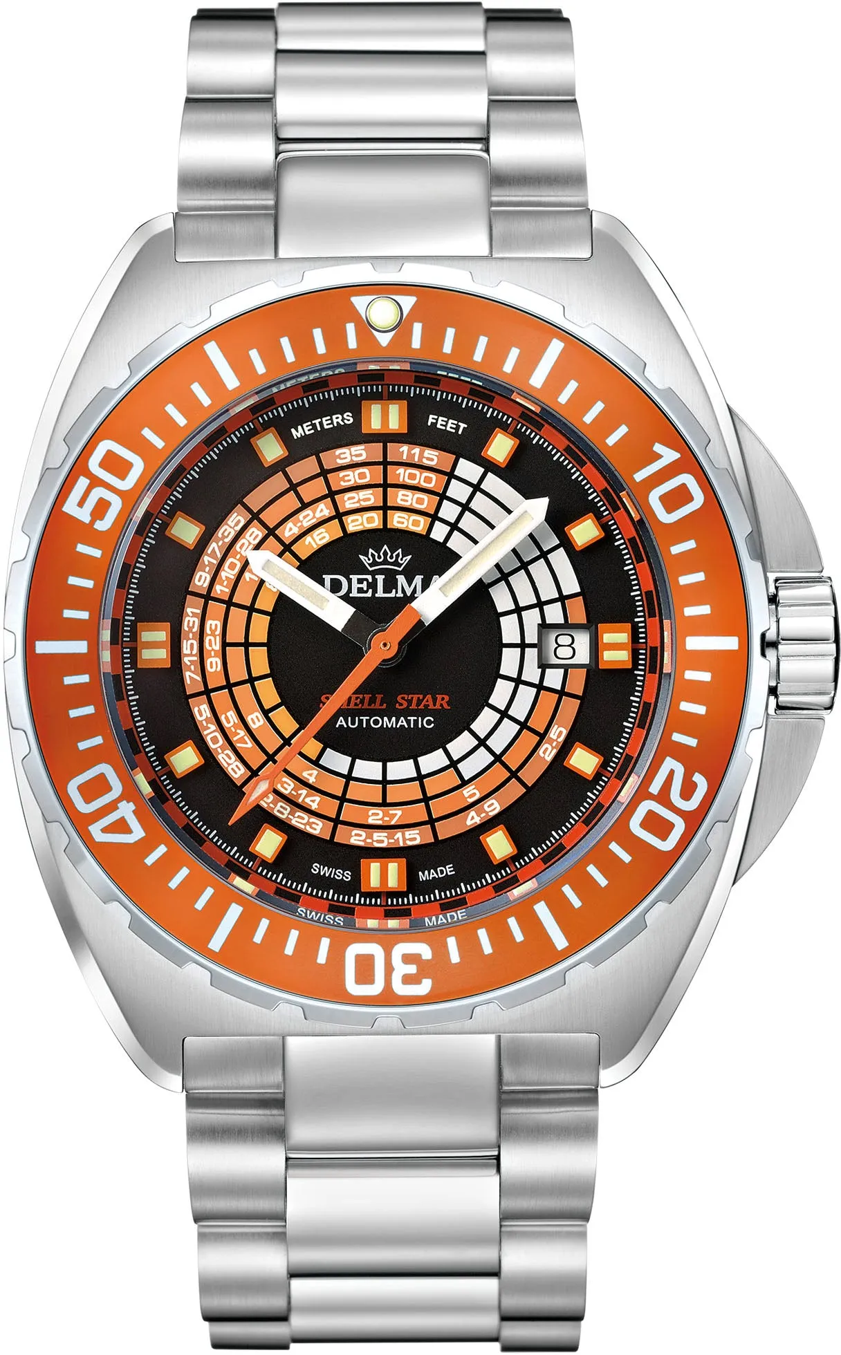Delma Shell Star Decompression Timer Steel Watch