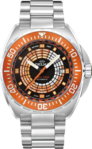 Delma Shell Star Decompression Timer Steel Watch