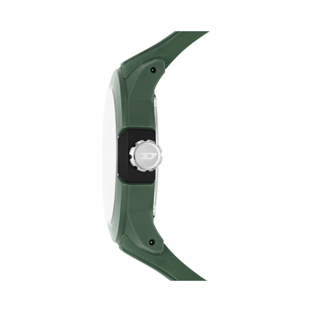 Diesel Men's Double Up Three-Hand Green Silicone Watch