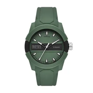 Diesel Men's Double Up Three-Hand Green Silicone Watch