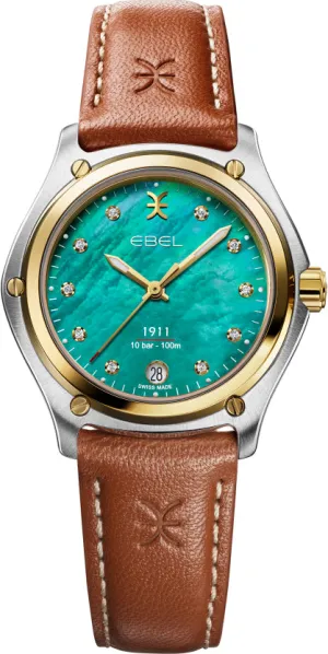 Ebel 1911 18K Yellow Gold Turquoise Diamond Watch