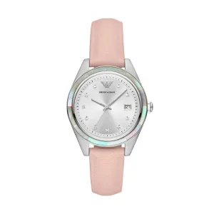 Emporio Armani LEO Women's Pink Leather Starp Watch