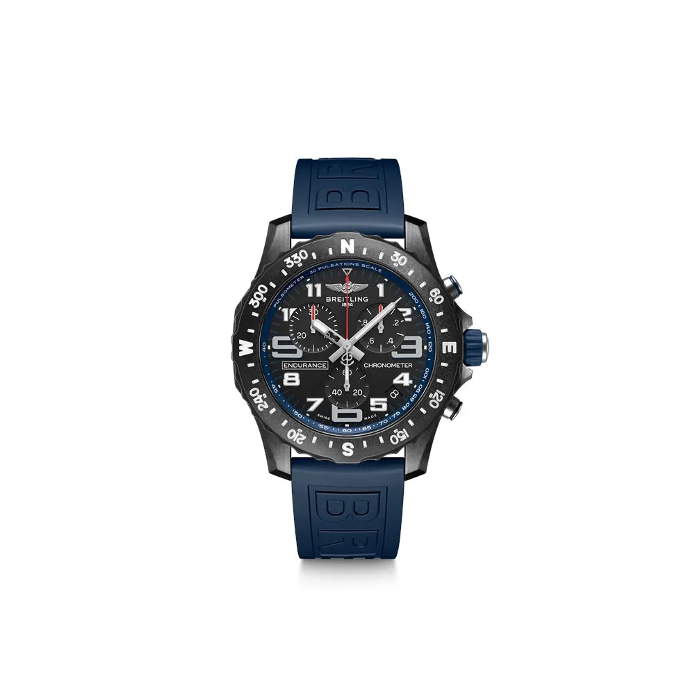 Endurance Pro Chrono B82 Black Breitlight Case Crwn Blue Rubber DIVER PRO III Strap