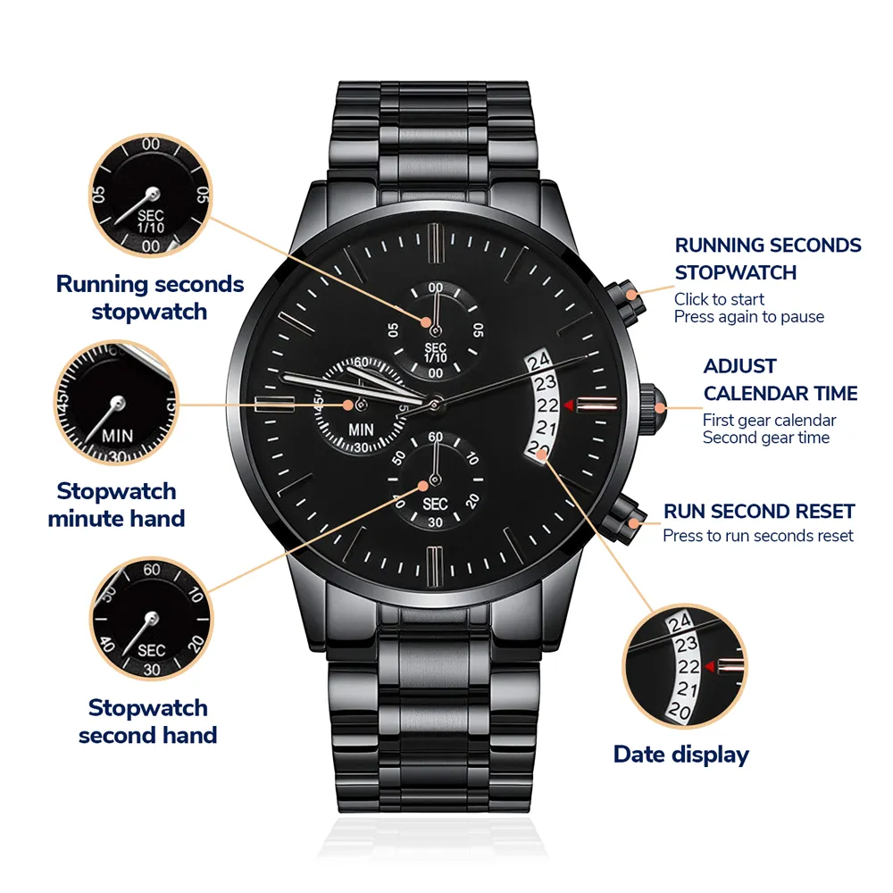 Enjoy the Journey Engraved Black Watch