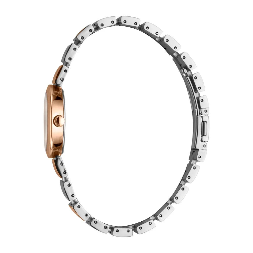 Esprit Ladies 2Tone Stainless Steel Watch Silver Color Dial & 2Tone Metal Bracelet