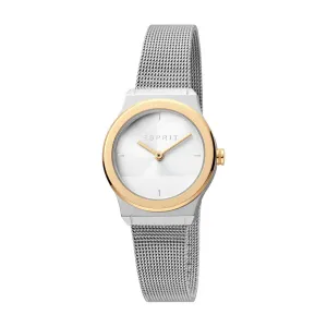 Esprit Ladies 2Tone Stainless Steel Watch Silver Color Dial & Mesh Bracelet