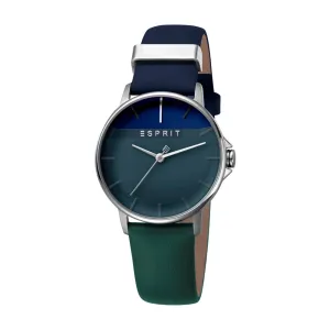 Esprit Ladies Stainless Steel Watch Green Dial & Green Color Leather Strap