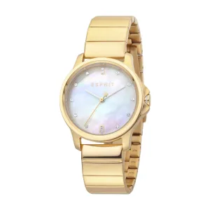 Esprit Ladies Stainless Steel Watch With Mop White Dial