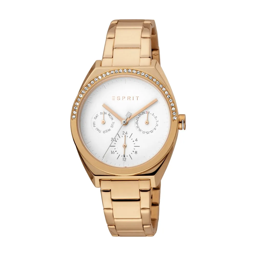Esprit Ladies Stainless Steel Watch With White Dial