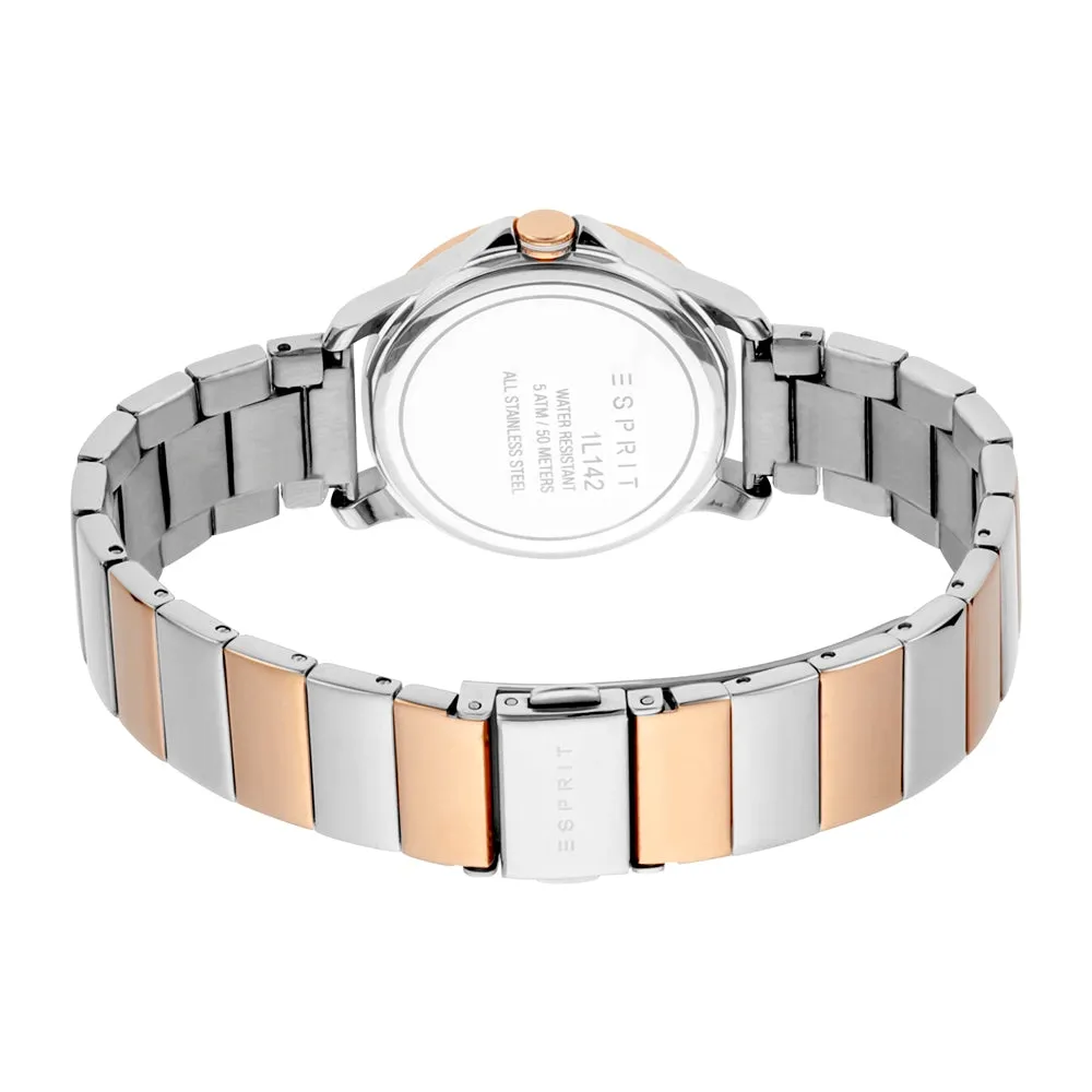 Esprit Ladies Watch With Â Silver Color Dial With Stone