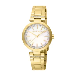 ESPRIT Women's Watch, Gold Color Case, White MOP Dial, Gold Color Metal Bracelet