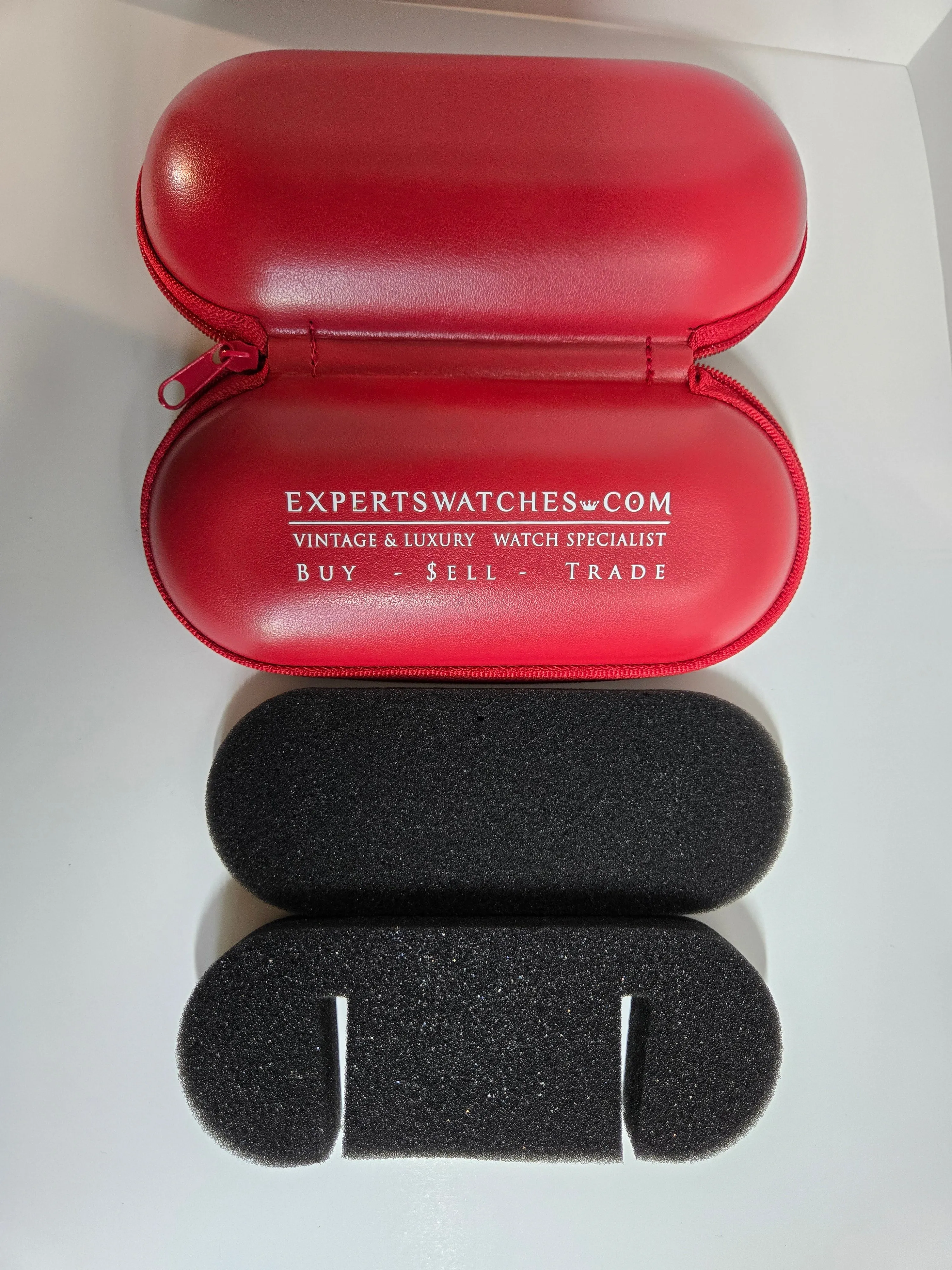 Experts Watches Travel Service Case - Red Watch Box with Foam Inserts