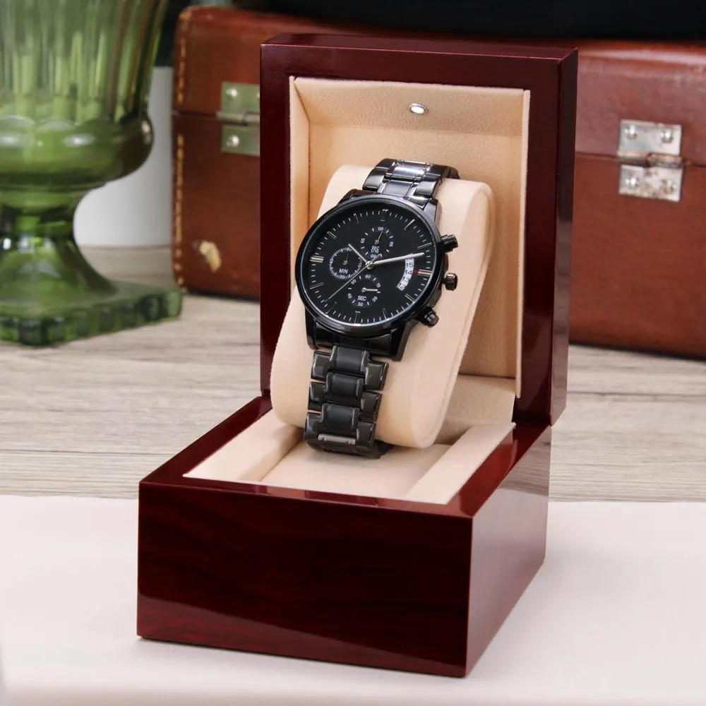 Faith Can Move Mountains Engraved Black Watch